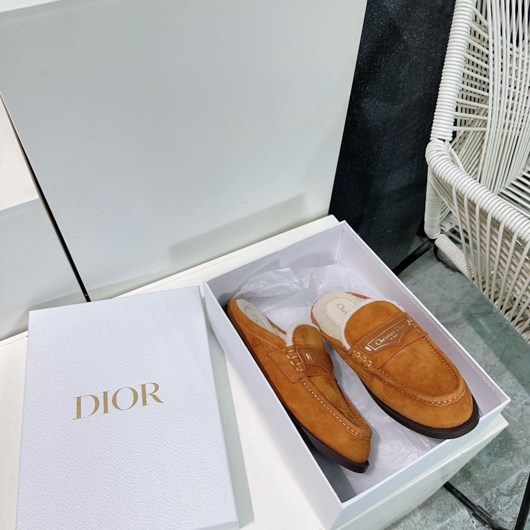 DIOR Boy Mule Brown Orange Suede