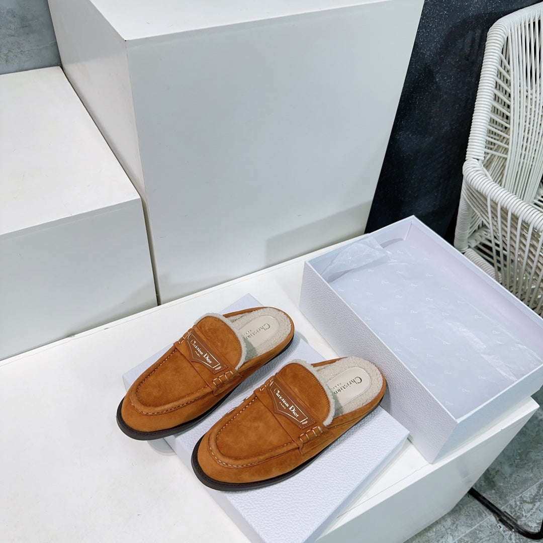 DIOR Boy Mule Brown Orange Suede
