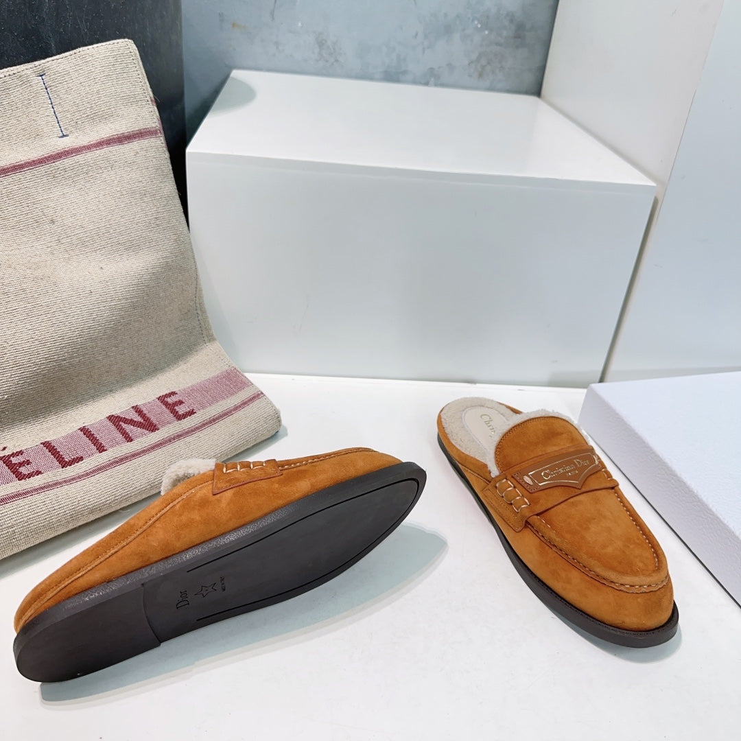 DIOR Boy Mule Brown Orange Suede