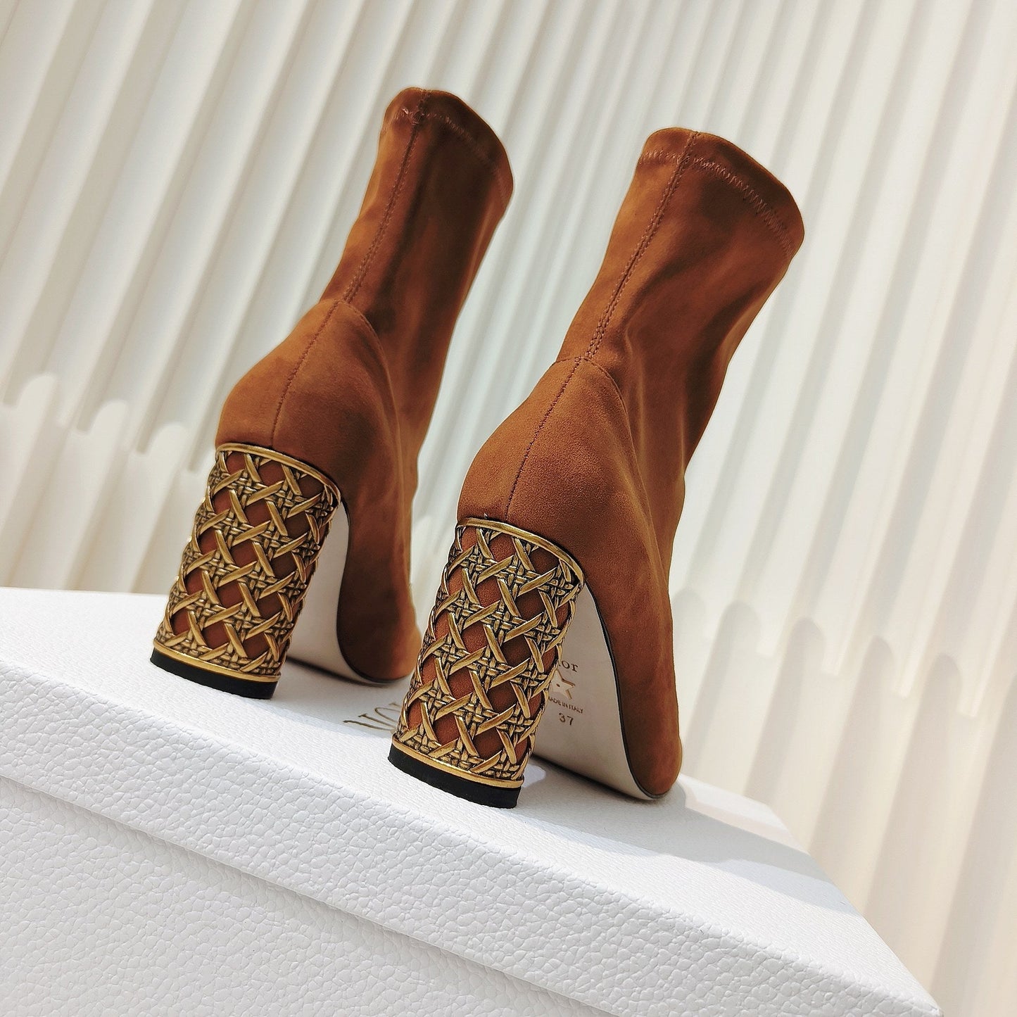 DIOR Miss DIOR Ankle Boots 80mm Orange Brown Suede 111380
