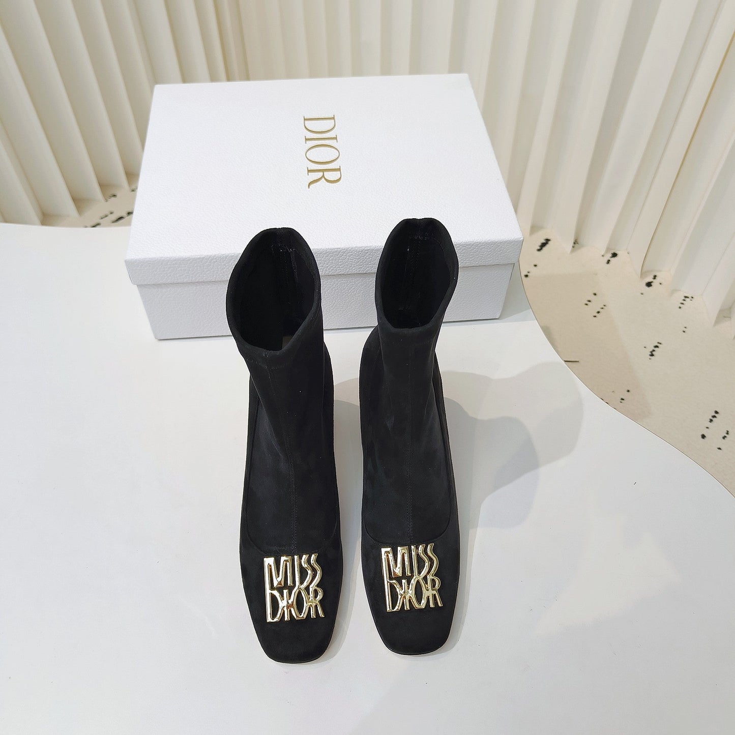 DIOR Miss DIOR Ankle Boots 80mm Black Suede 111382
