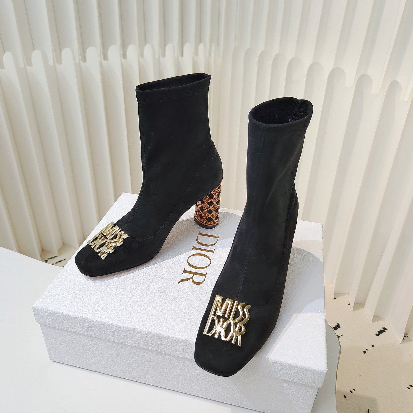 DIOR Miss DIOR Ankle Boots 80mm Black Suede 111382