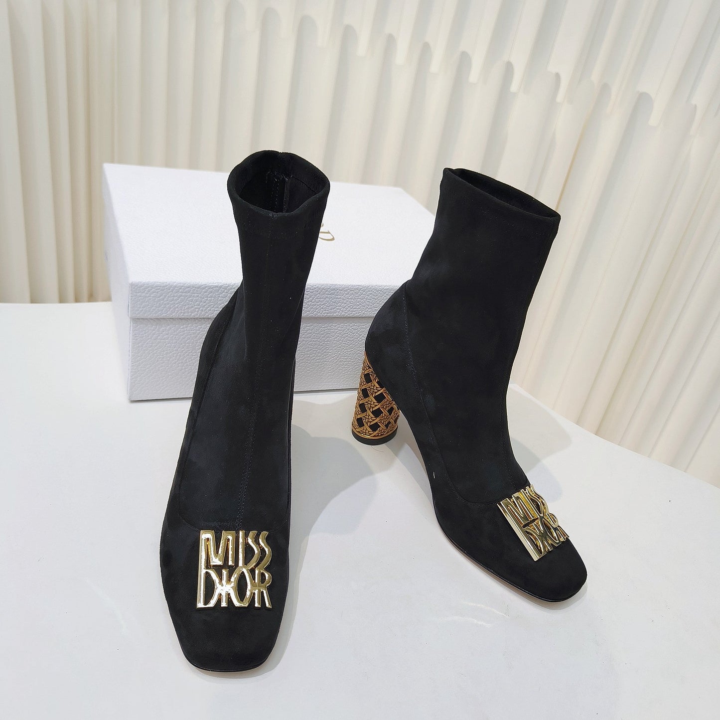 DIOR Miss DIOR Ankle Boots 80mm Black Suede 111382