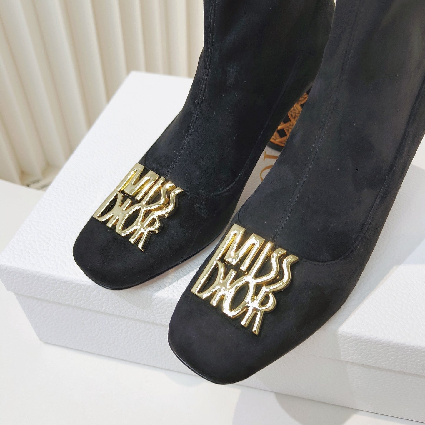 DIOR Miss DIOR Ankle Boots 80mm Black Suede 111382