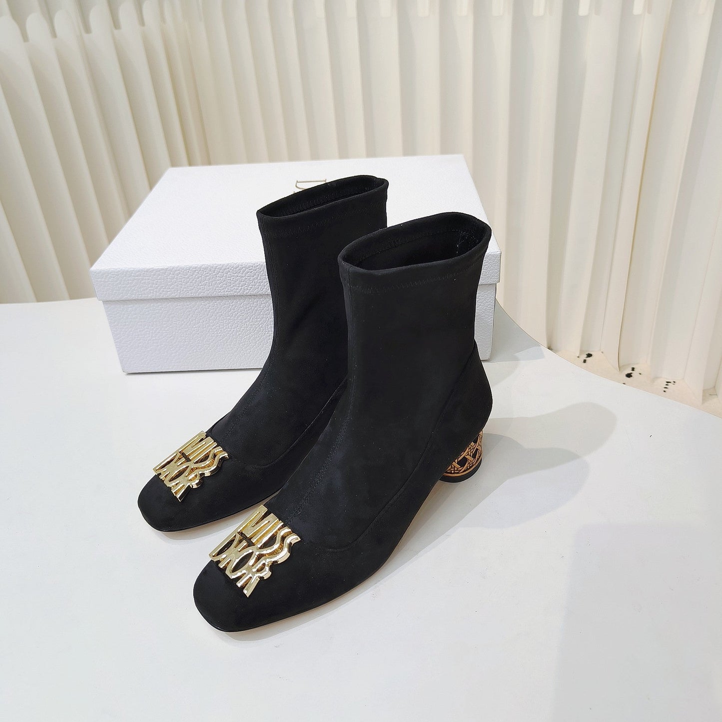 DIOR Miss DIOR Ankle Boots 40mm Black Suede 111389