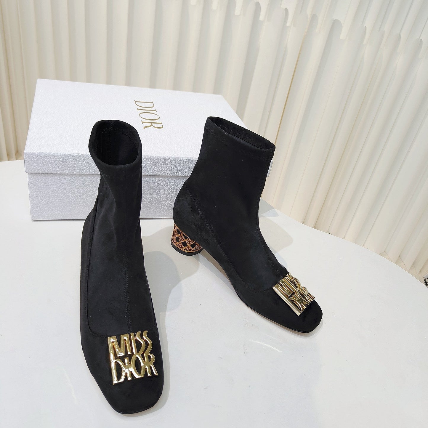 DIOR Miss DIOR Ankle Boots 40mm Black Suede 111389