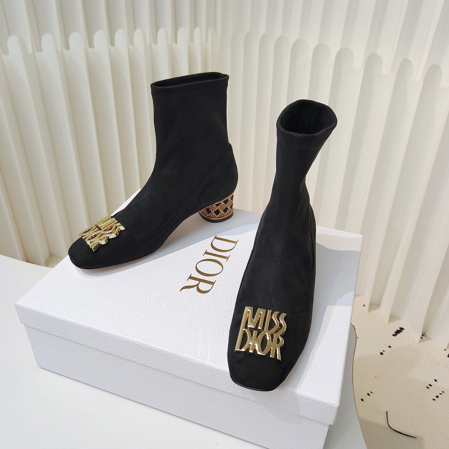 DIOR Miss DIOR Ankle Boots 40mm Black Suede 111389