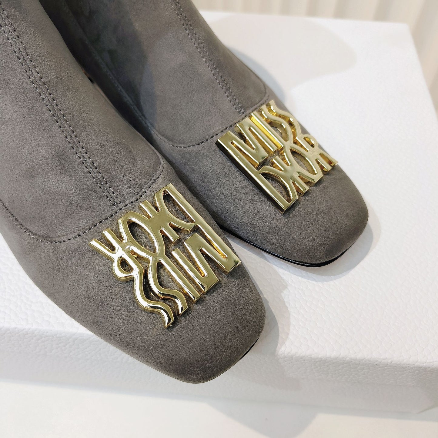 DIOR Miss DIOR Ankle Boots 40mm Grey Suede 111391