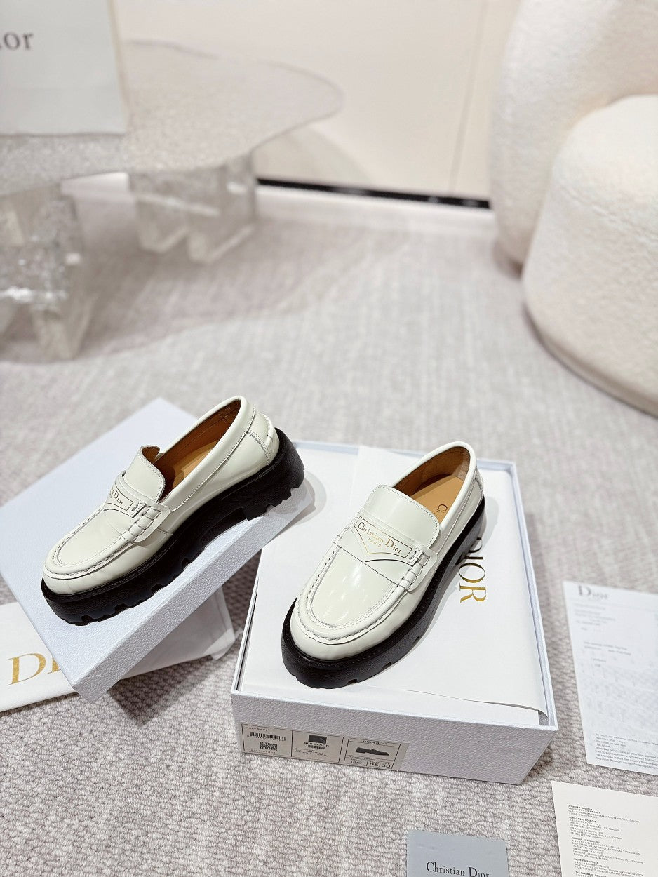 DIOR Boy Platform Loafer In White Cowhide 988790
