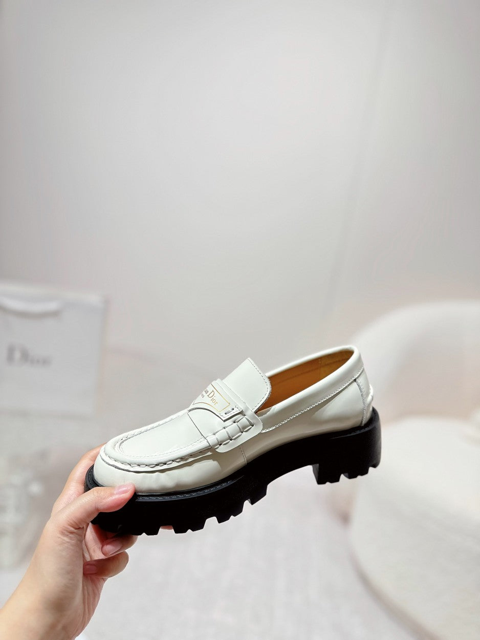 DIOR Boy Platform Loafer In White Cowhide 988790