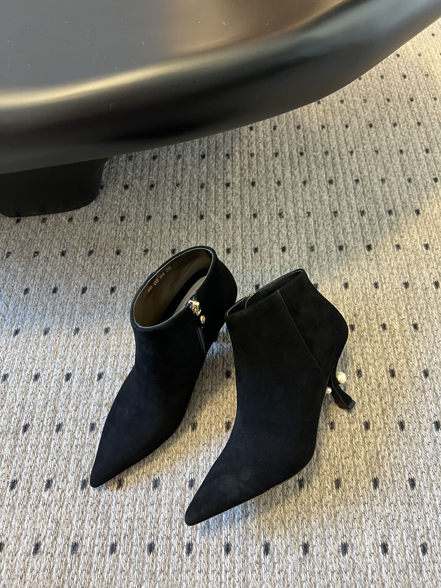 DIOR Tribales Heeled Ankle Boot 75mm In Black Suede 996953
