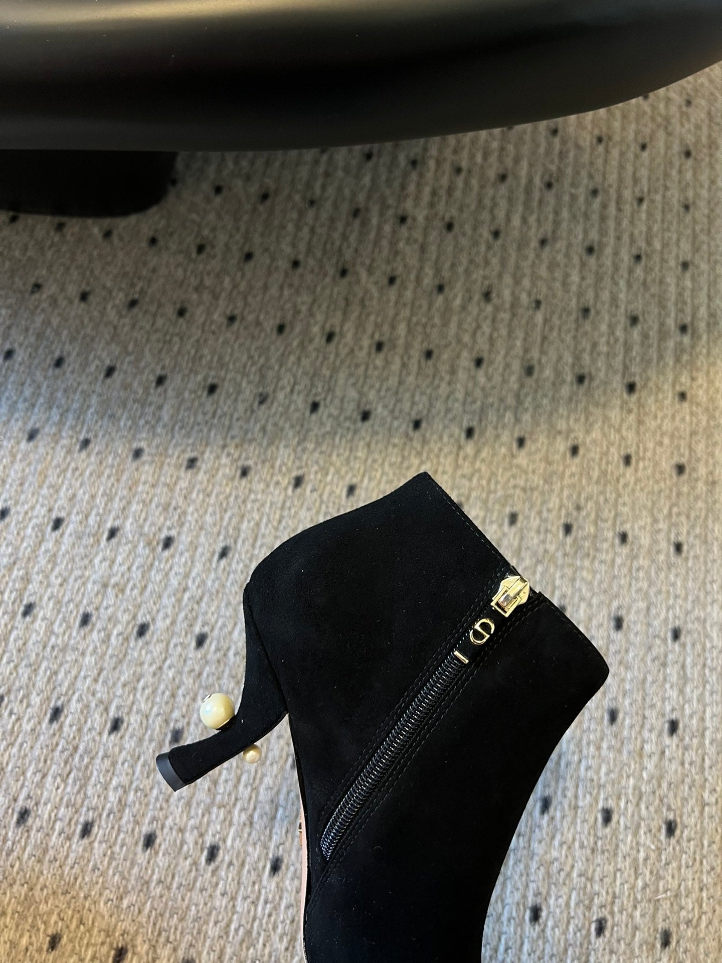 DIOR Tribales Heeled Ankle Boot 75mm In Black Suede 996953