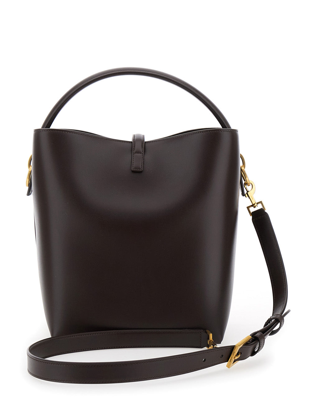 Saint Laurent Women 'Le 37' Brown Handbag With Ysl Logo Plate And Shoulder Strap In Leather Woman