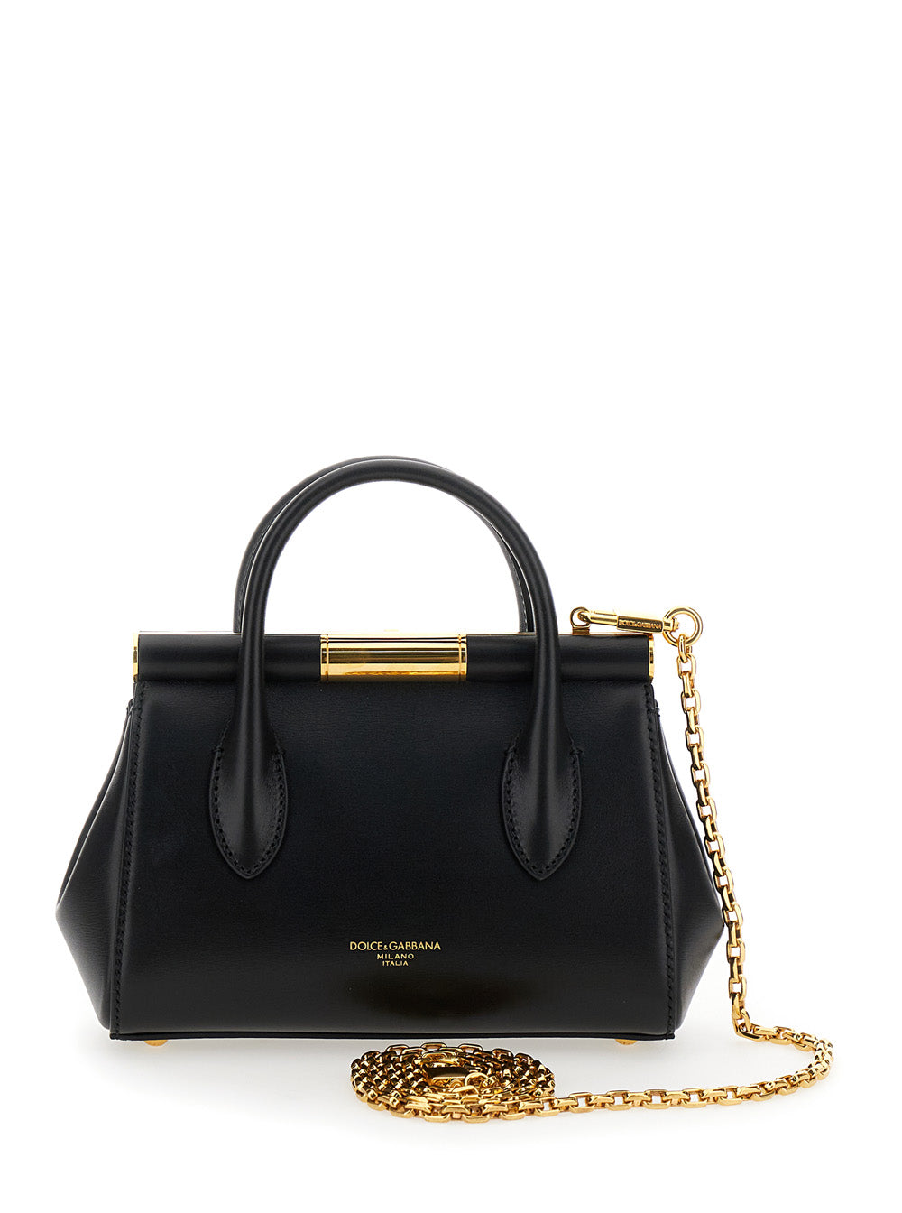 Dolce & Gabbana Women 'Marlene Small 'Black Handbag With Shoulder Strap And Logo Embossed On The Back In Leather Woman