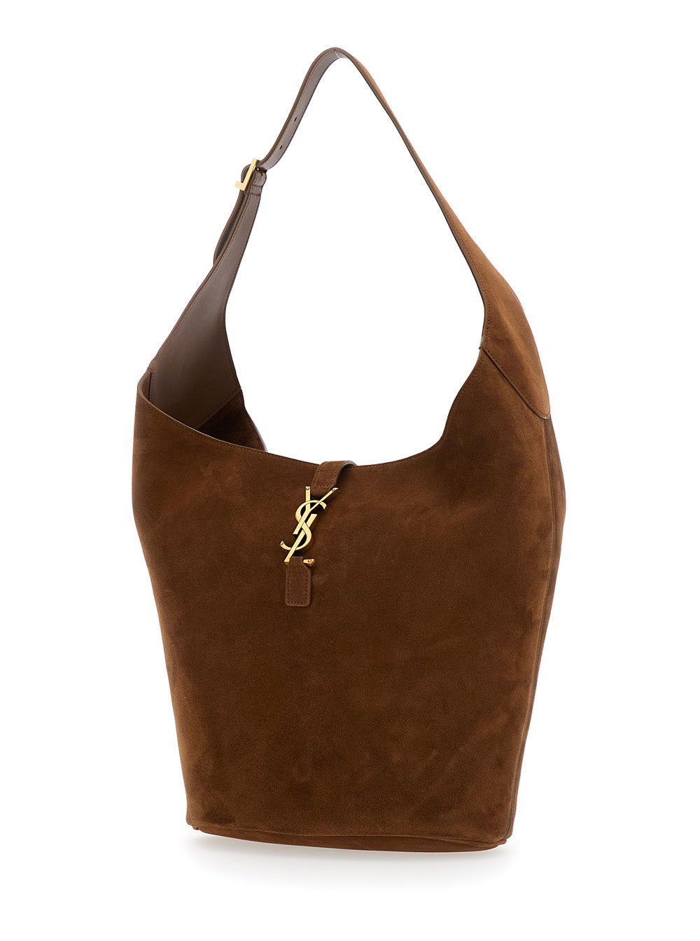 Saint Laurent Women 'Le 5 À 7' Brown Shoulder Bag With Hook Closure With Cassandre In Soft Leather Woman