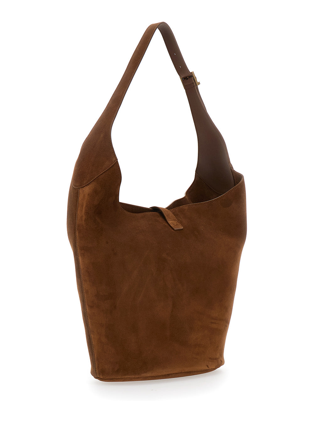 Saint Laurent Women 'Le 5 À 7' Brown Shoulder Bag With Hook Closure With Cassandre In Soft Leather Woman