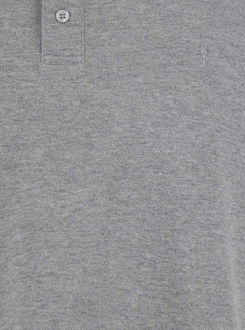 Saint Laurent Men Grey Polo Shirt With Tone-On-Tone Embroidered Logo On The Front In Cotton Blend Man