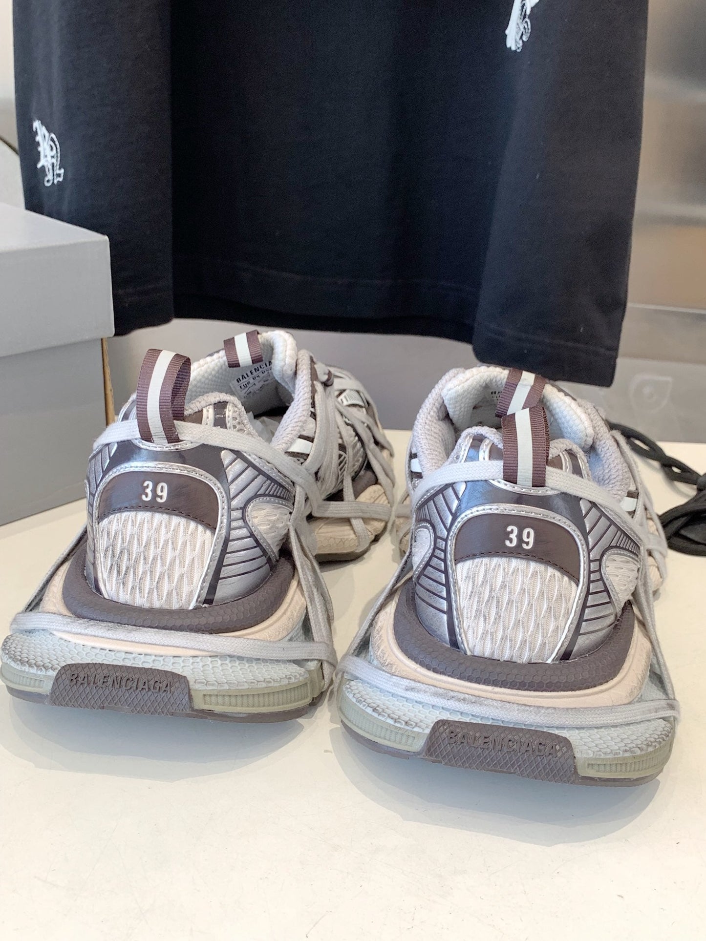 Balanciaga 3XL EXTREME LACE SNEAKER BROWN MIX DUST WHITE AND SILVER