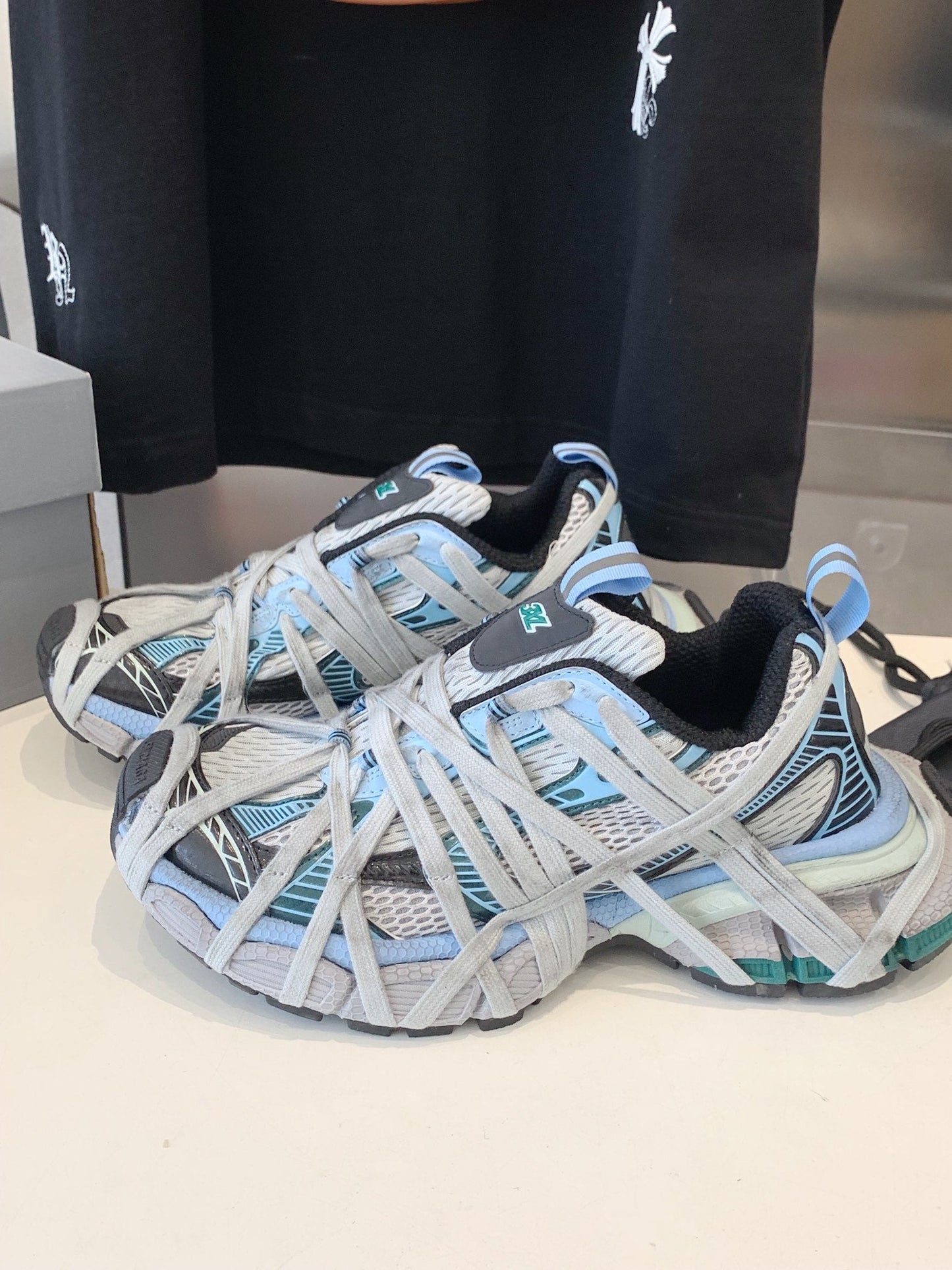 Balanciaga 3XL EXTREME LACE SNEAKER GRAY AND LIGHT BLUE