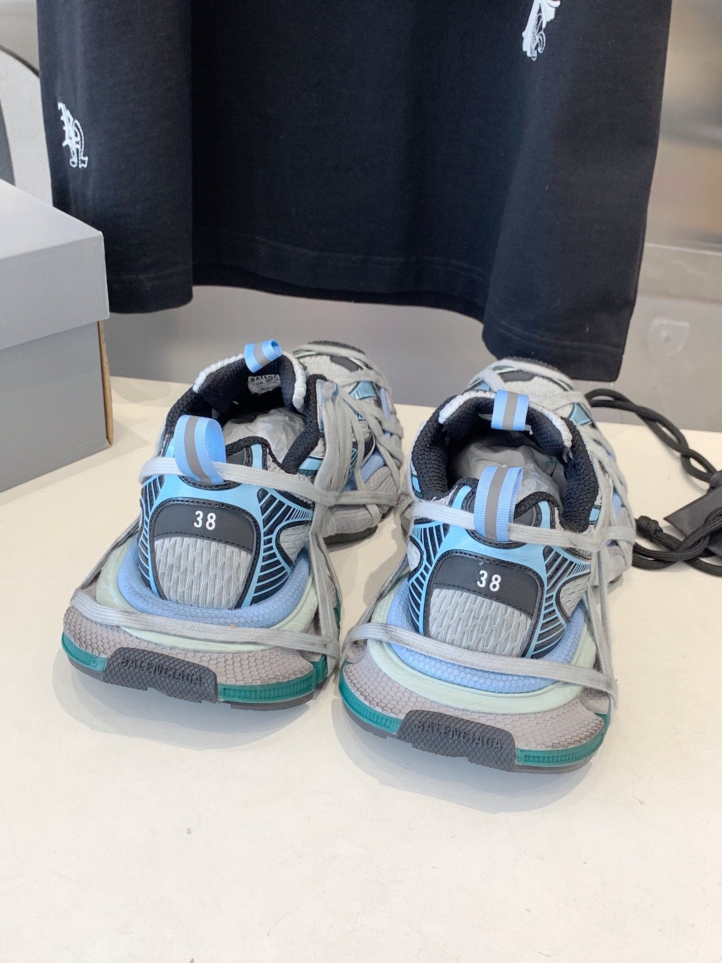 Balanciaga 3XL EXTREME LACE SNEAKER GRAY AND LIGHT BLUE