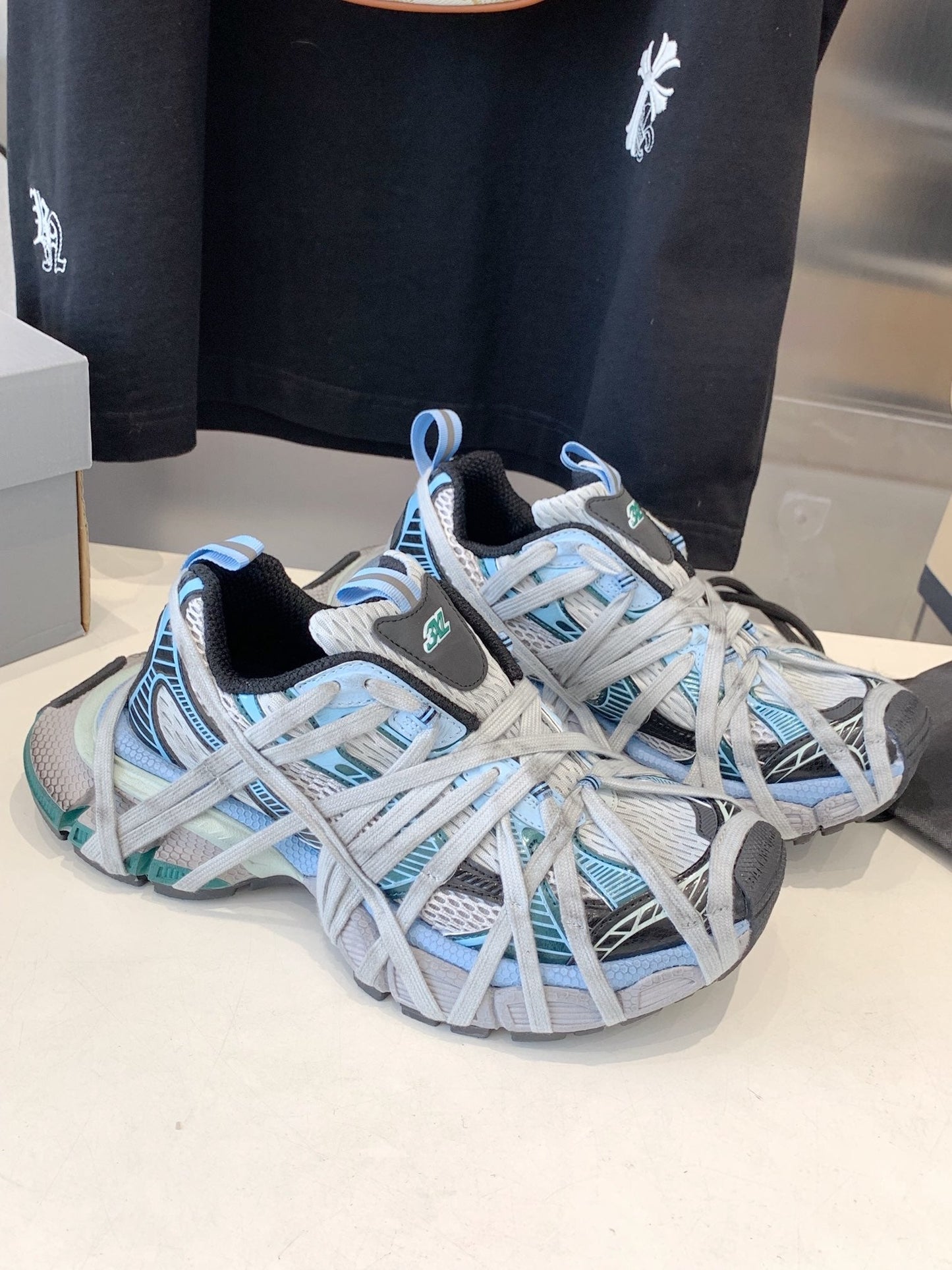 Balanciaga 3XL EXTREME LACE SNEAKER GRAY AND LIGHT BLUE