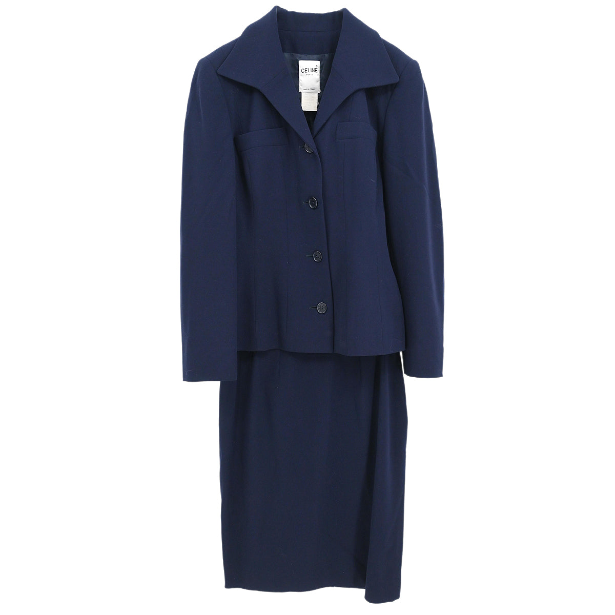 Celine Setup Suit Jacket Skirt Navy #38