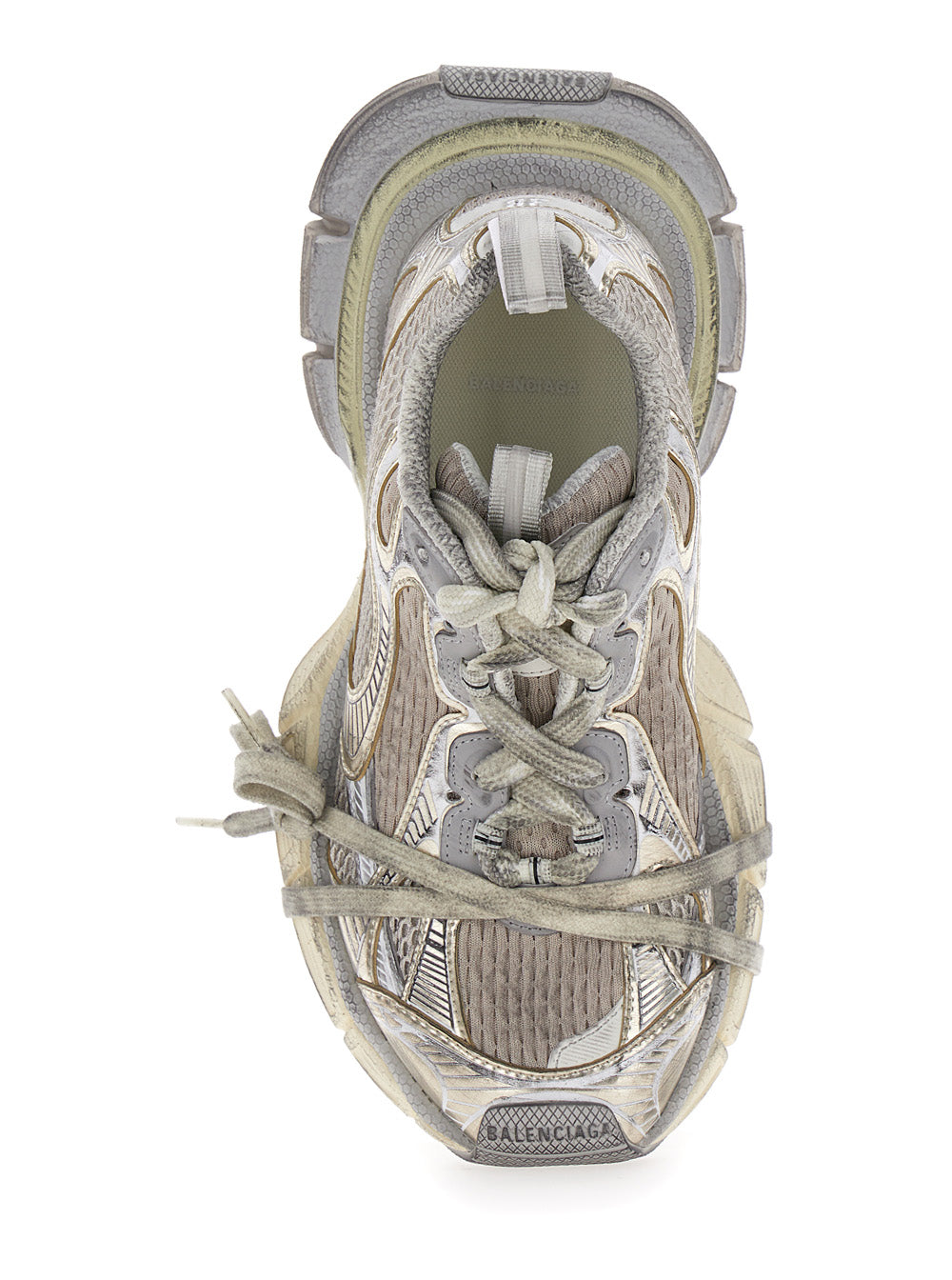 Balenciaga Women '3Xl' Metallic Low Top Sneakers With Logo Detail In Tech Fabric Woman