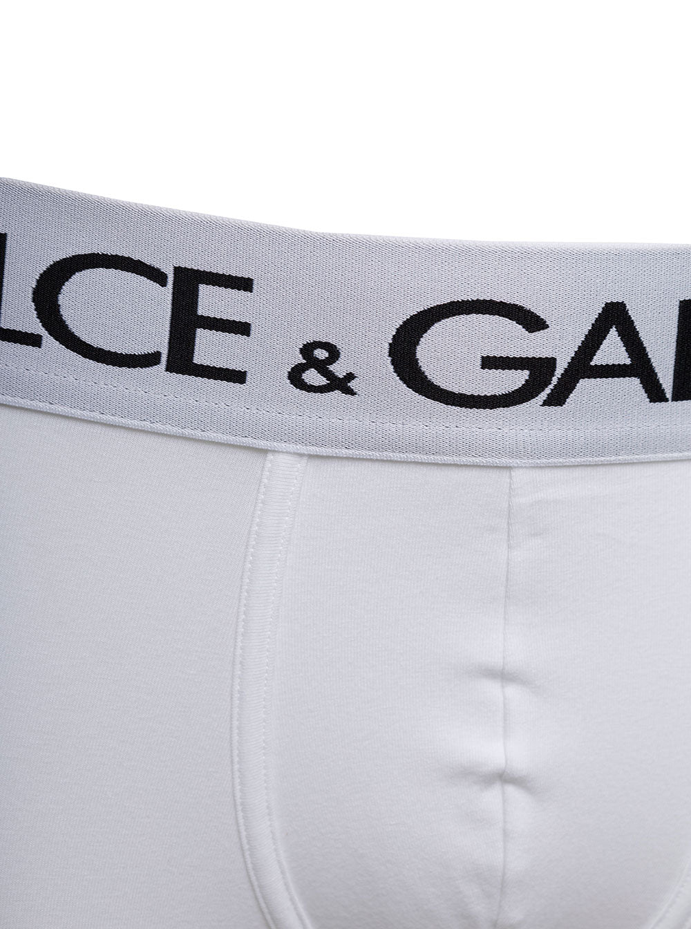 Dolce & Gabbana Men White Boxer Briefs With Branded Waistband In Stretch Cotton Man
