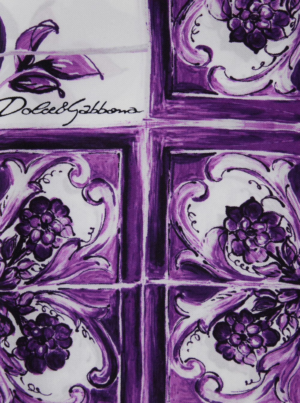 Dolce & Gabbana Women Violet Square Scarf With All-Over Print In Silk Woman