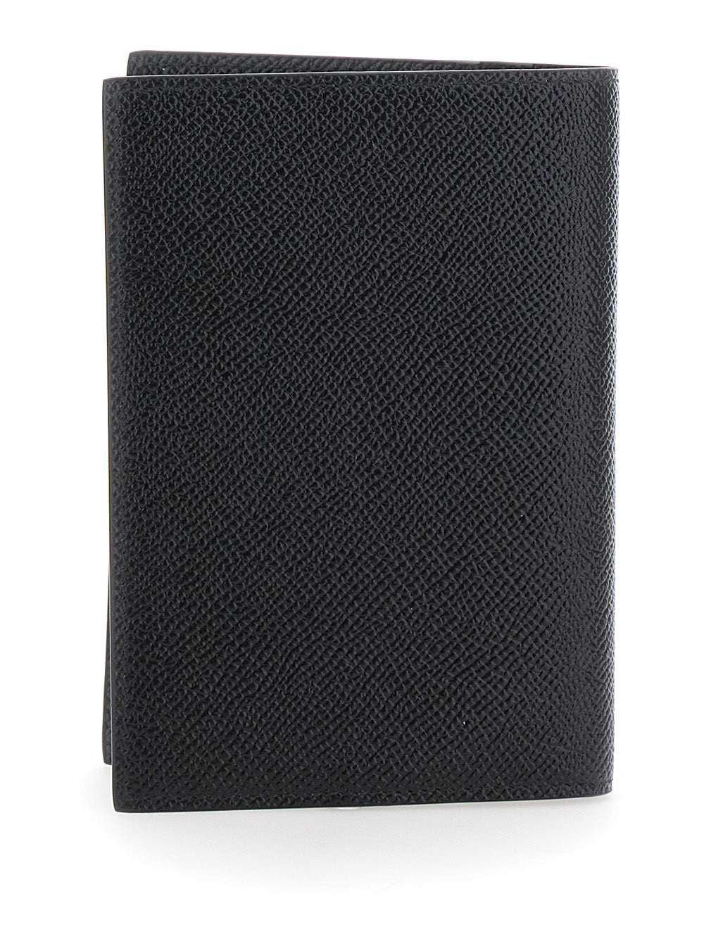 Dolce & Gabbana Men Black Card Holder With Logo Plaque On The Front In Grained Leather Man