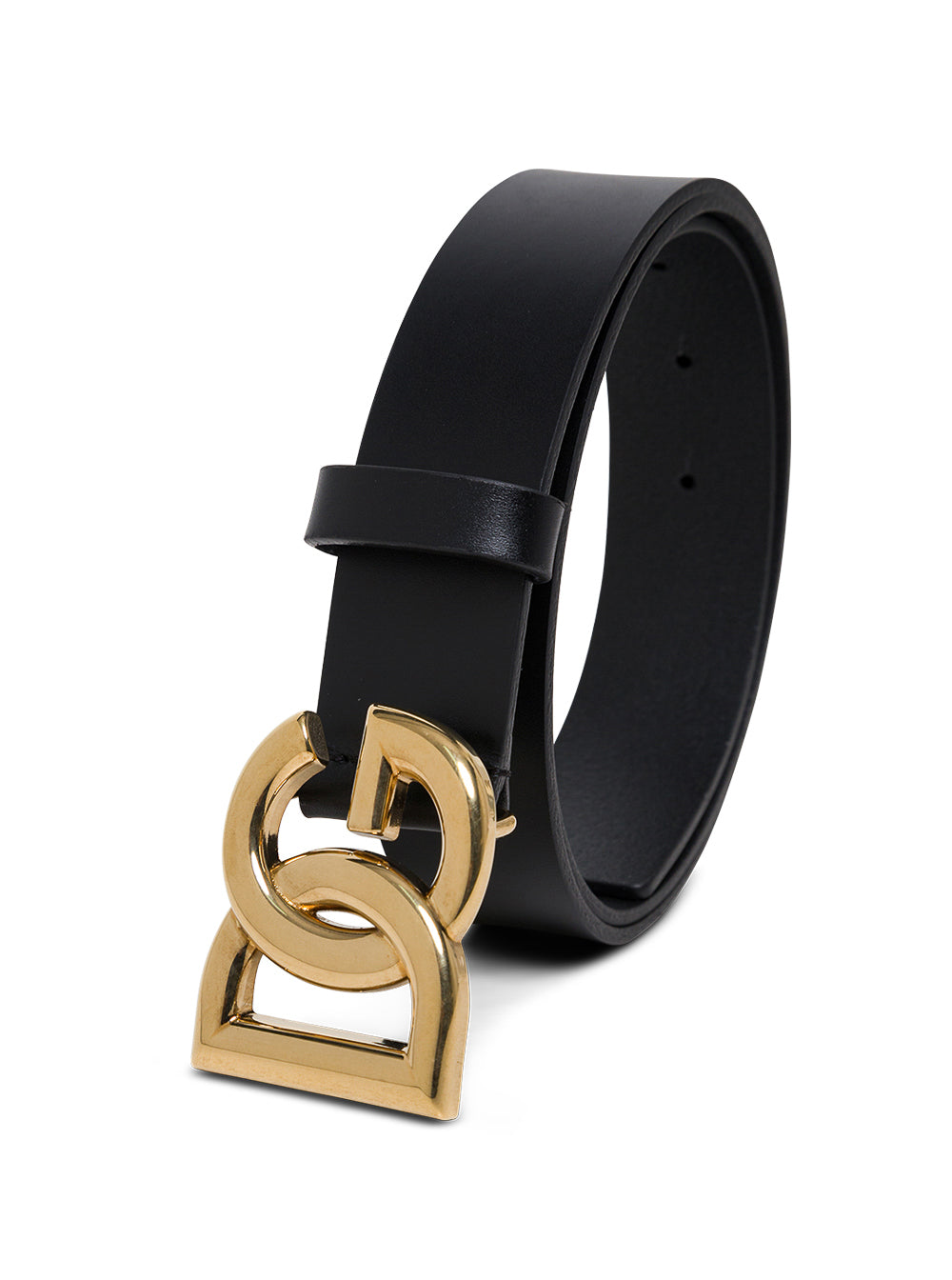Dolce & Gabbana Men Dolce & Gabbana Man's Black Leather Belt With Dg Buckle