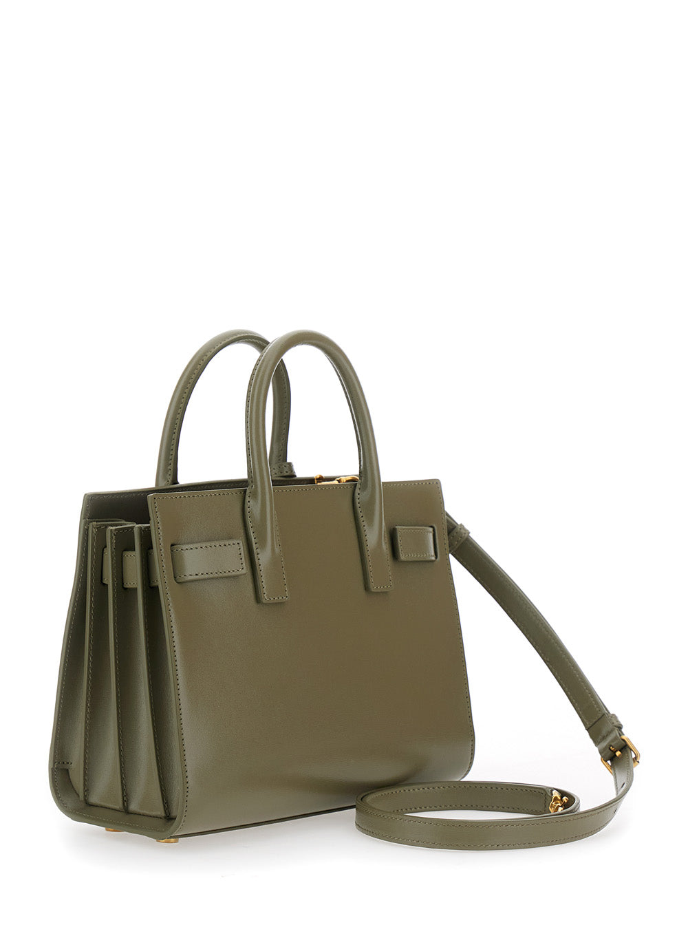 Saint Laurent Women 'Sac Du Jour' Green Nano Handbag With Logo Lettering On The Front In Leather Woman