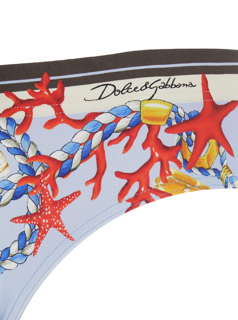 Dolce & Gabbana Men Light Blue Swimsuit With All-Over Print In Tech Fabric Man