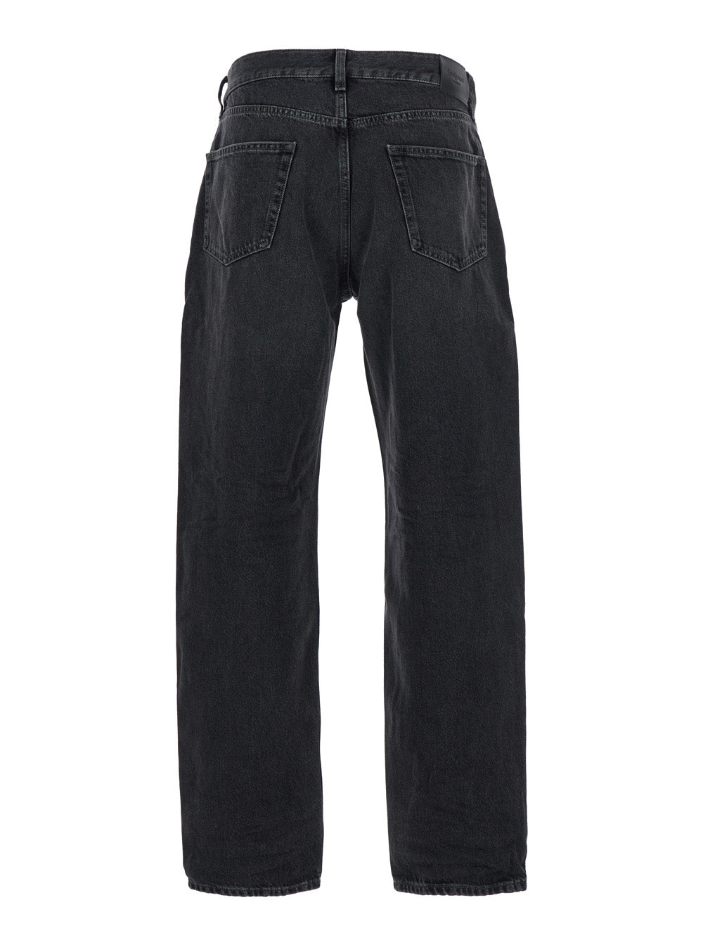 Saint Laurent Men 'Mick' Black Jeans With Logo Patch On The Rear In Denim Man