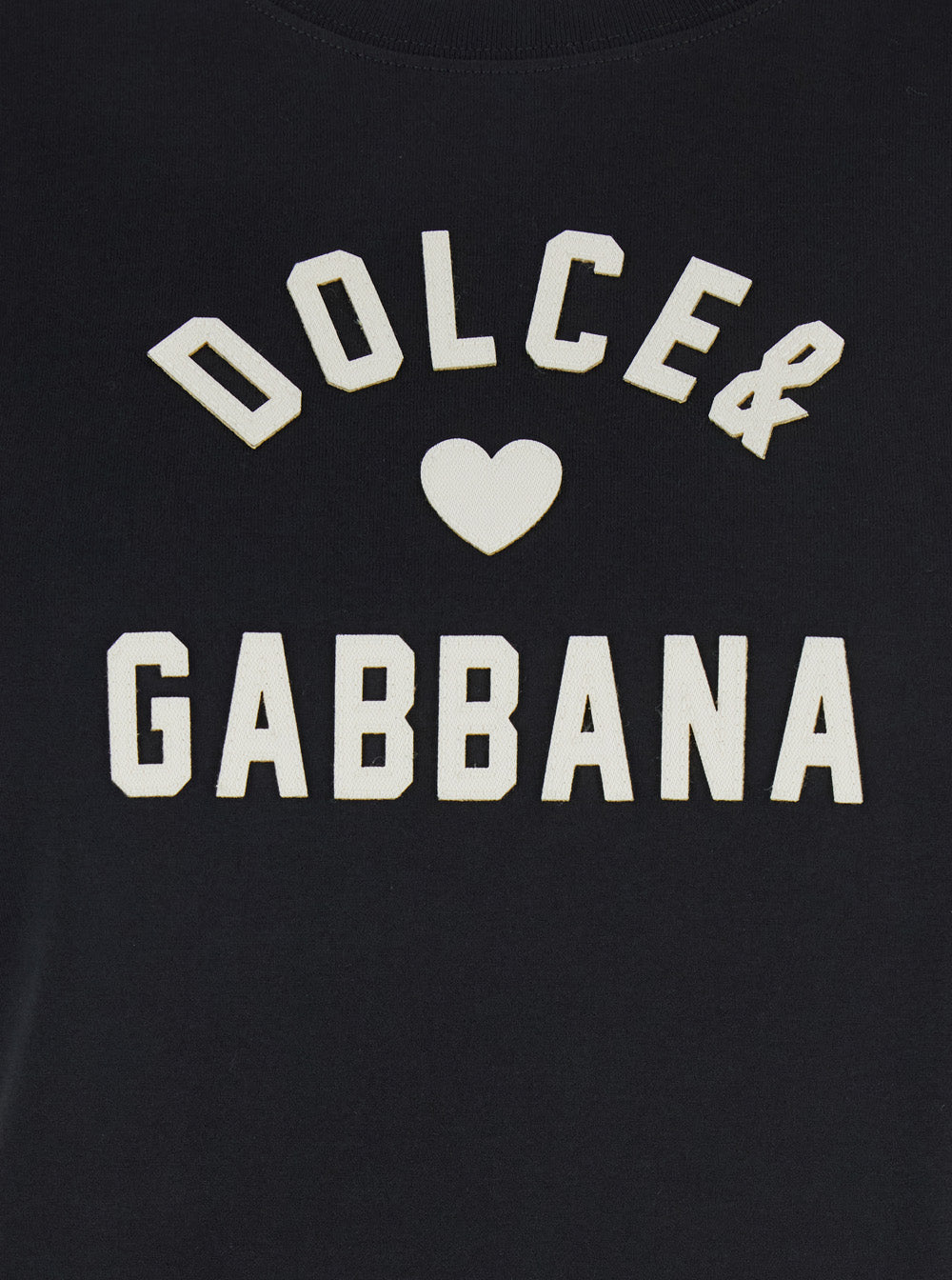 Dolce & Gabbana Women Black Crewneck T-Shirt With Maxi Logo Lettering On The Front In Cotton Woman