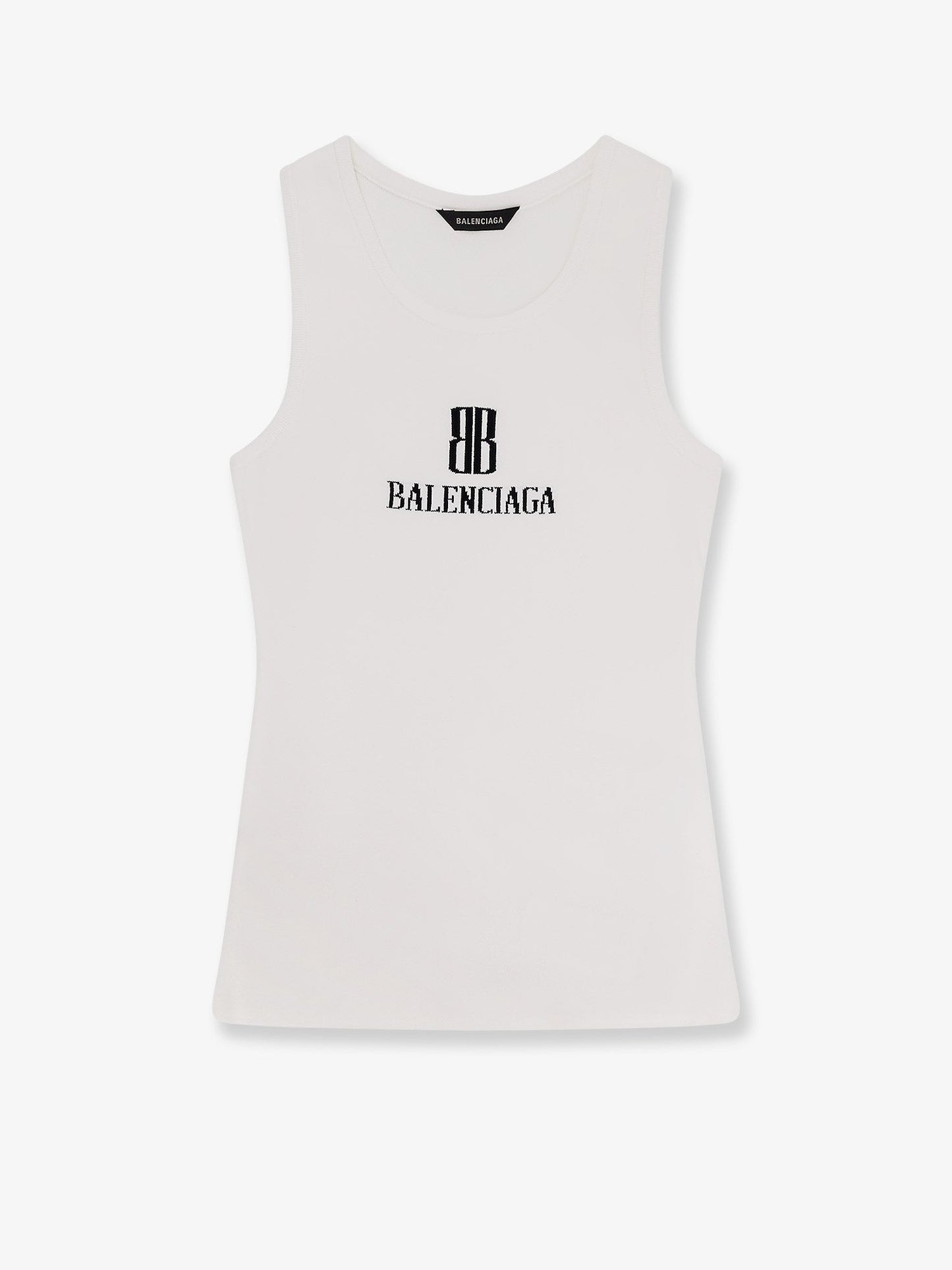 Balenciaga Women Ribbed Viscose Blend Tank Top