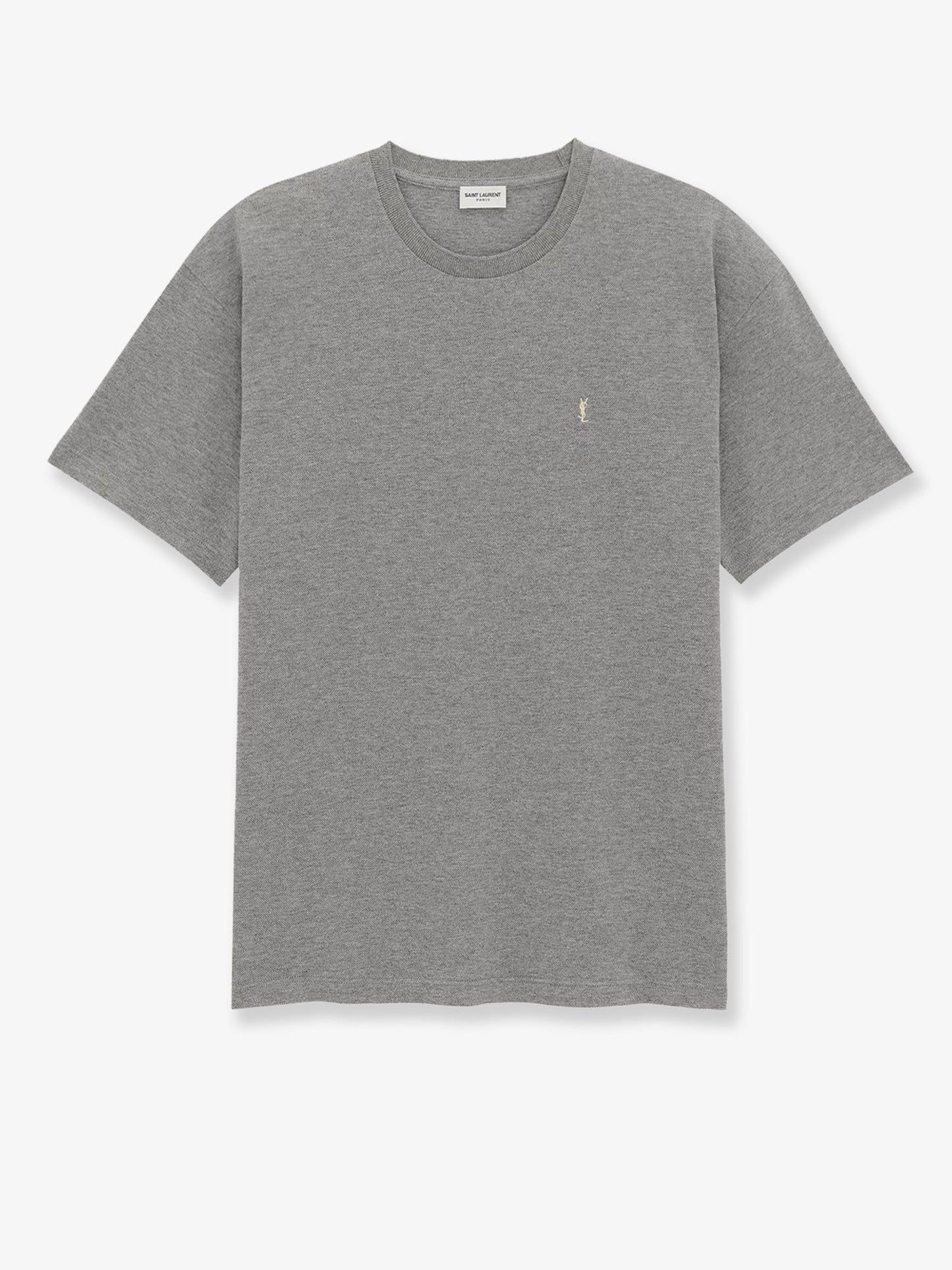 Saint Laurent Men Recycled Material T-Shirt With Cassandre Embroidery