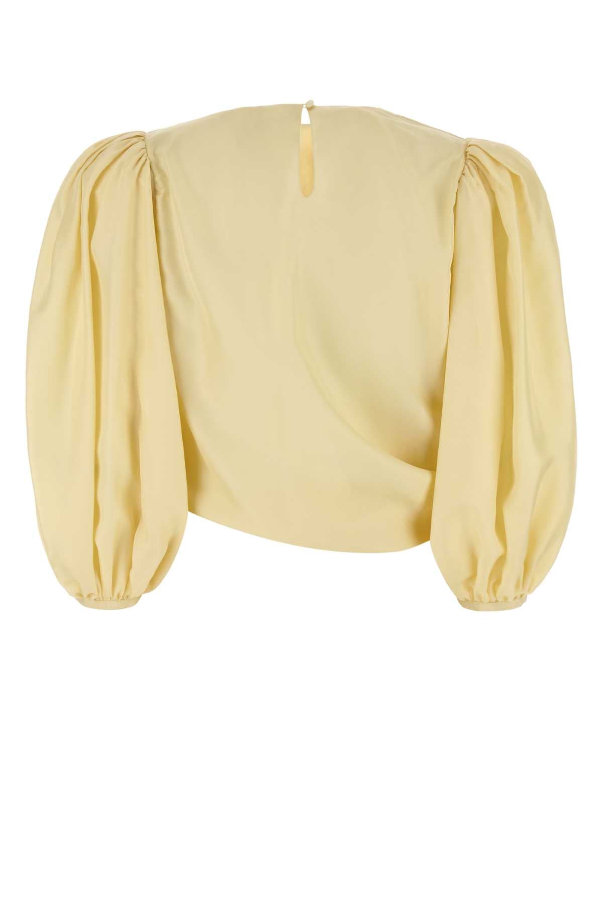 Chloe Women Pastel Yellow Satin Blouse