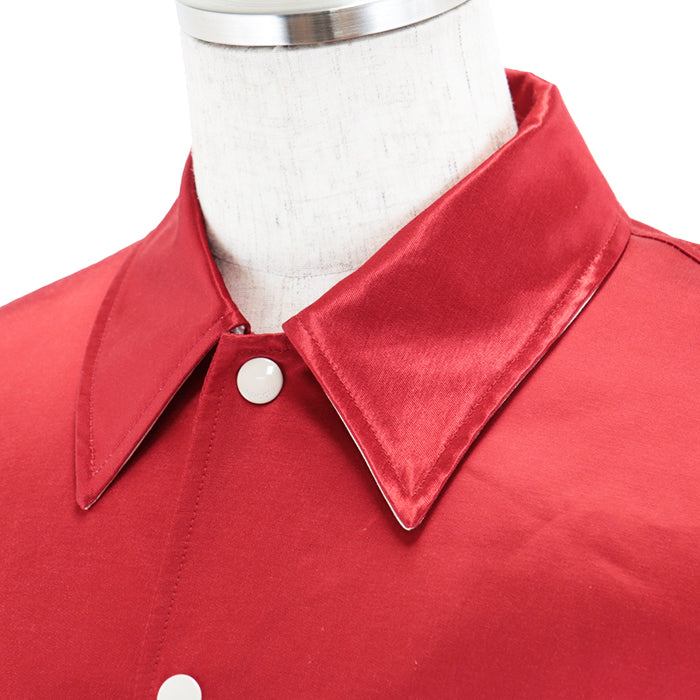 Gucci Satin Souvenir Jacket with Apple Embroidery