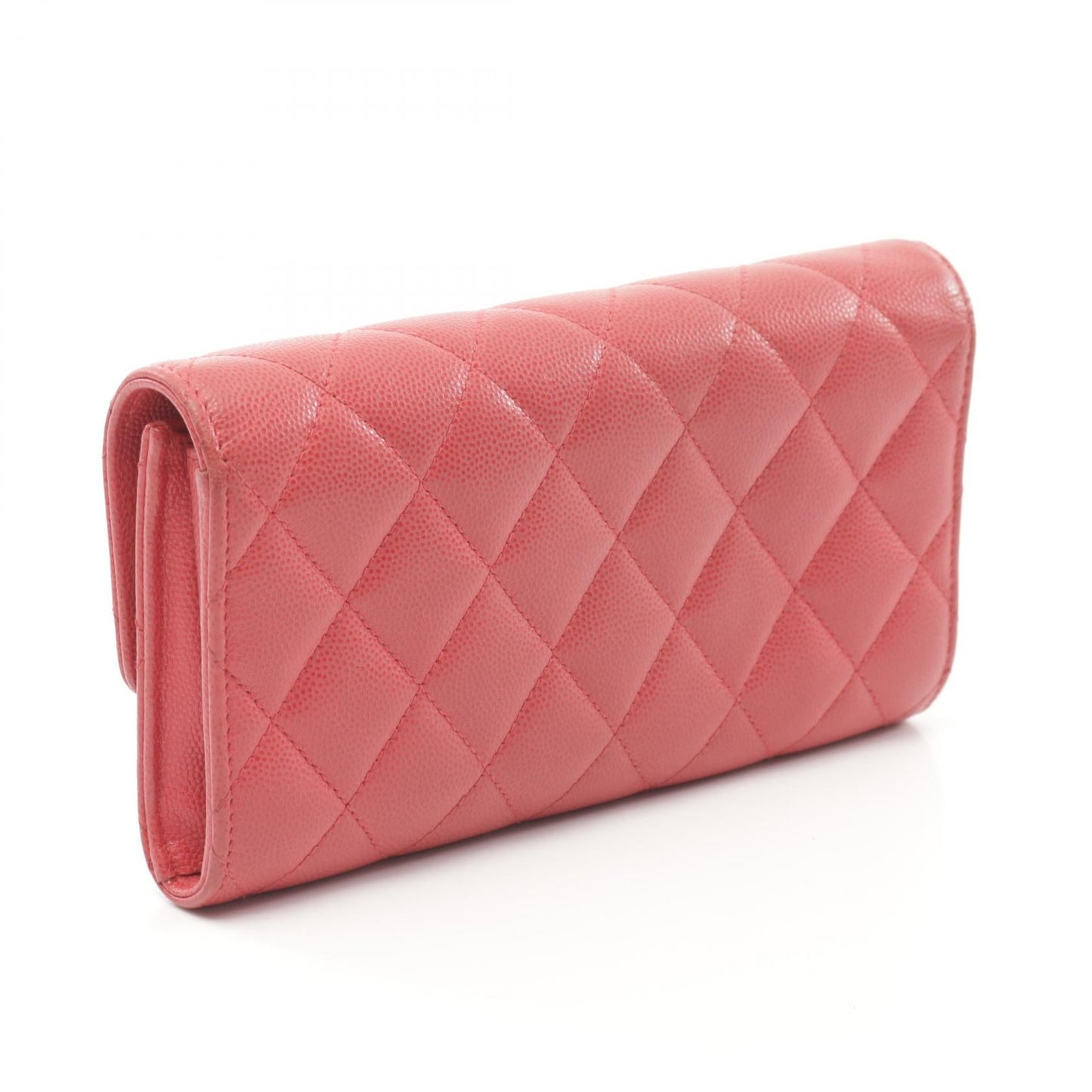 Chanel Caviar Skin Matelasse Bifold Wallet Red