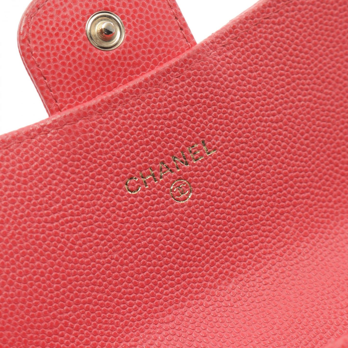 Chanel Caviar Skin Matelasse Bifold Wallet Red