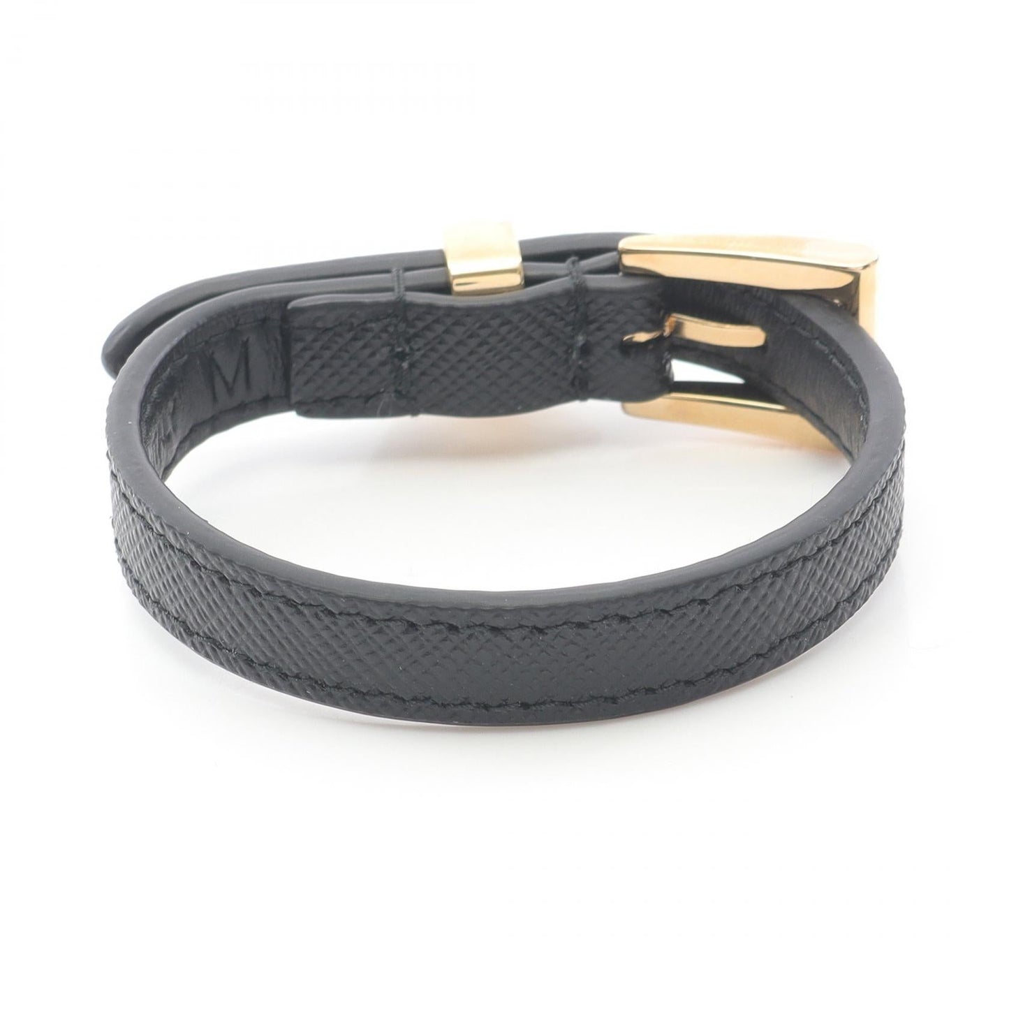Prada Triangle Logo Saffiano Leather Bracelet