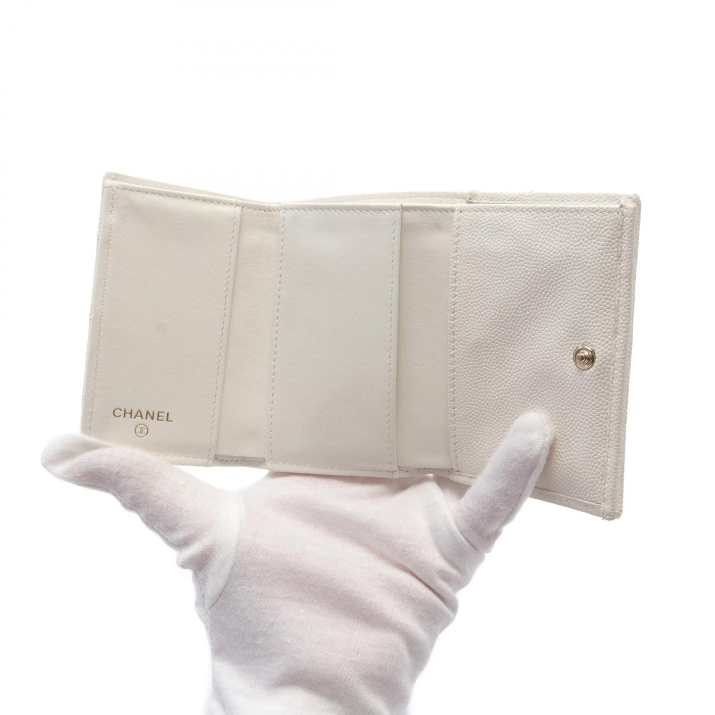 Chanel Caviar Skin Tri-Fold Wallet
