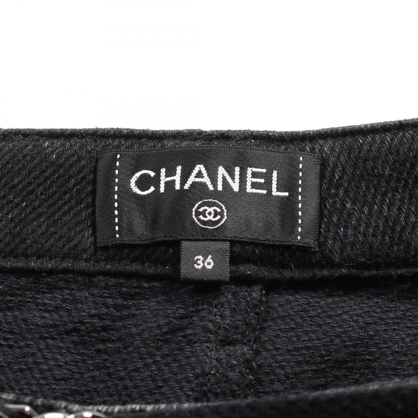 Chanel Coco Mark Denim Pants Black