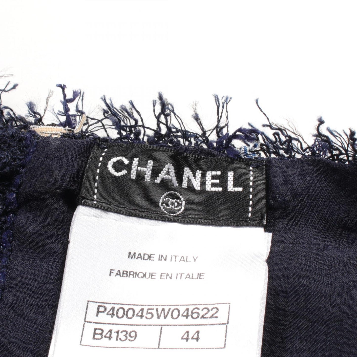 Chanel Cotton Polyester Dress Navy Multicolor
