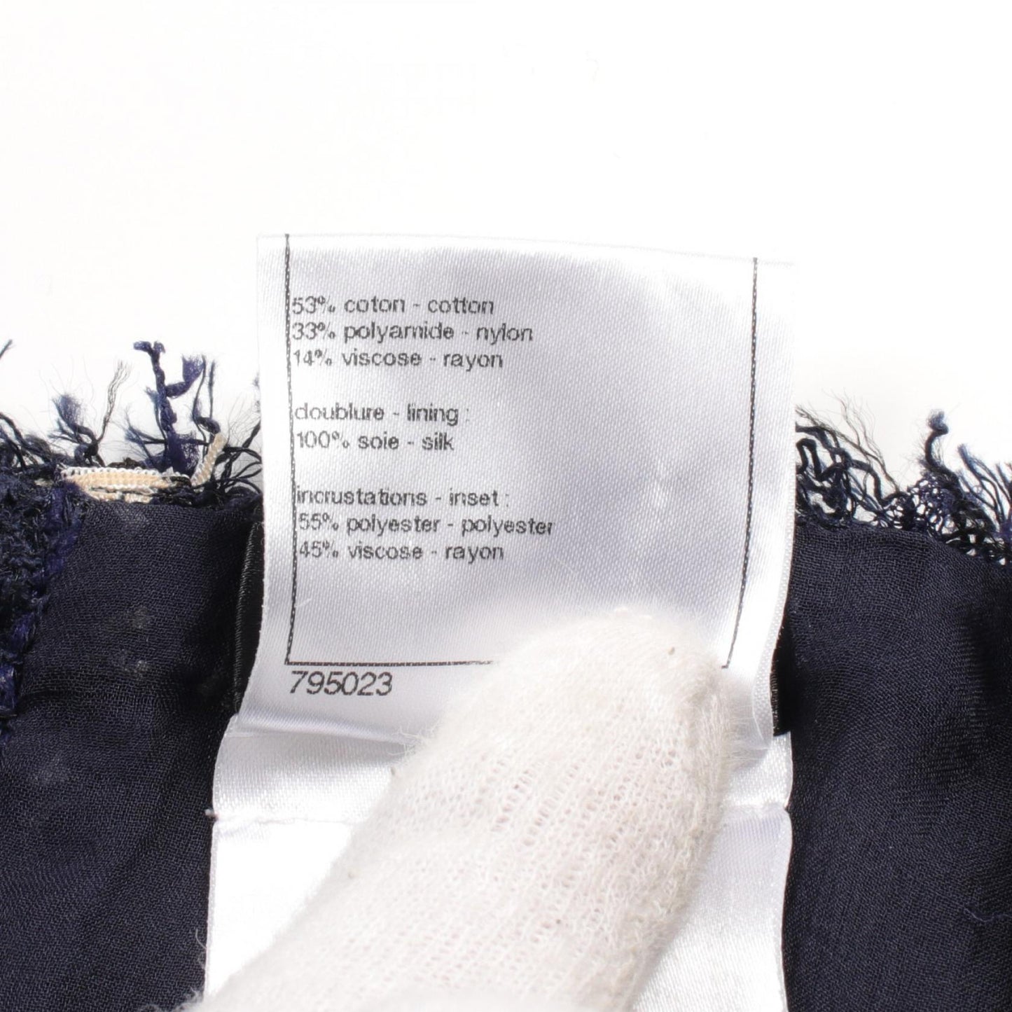 Chanel Cotton Polyester Dress Navy Multicolor
