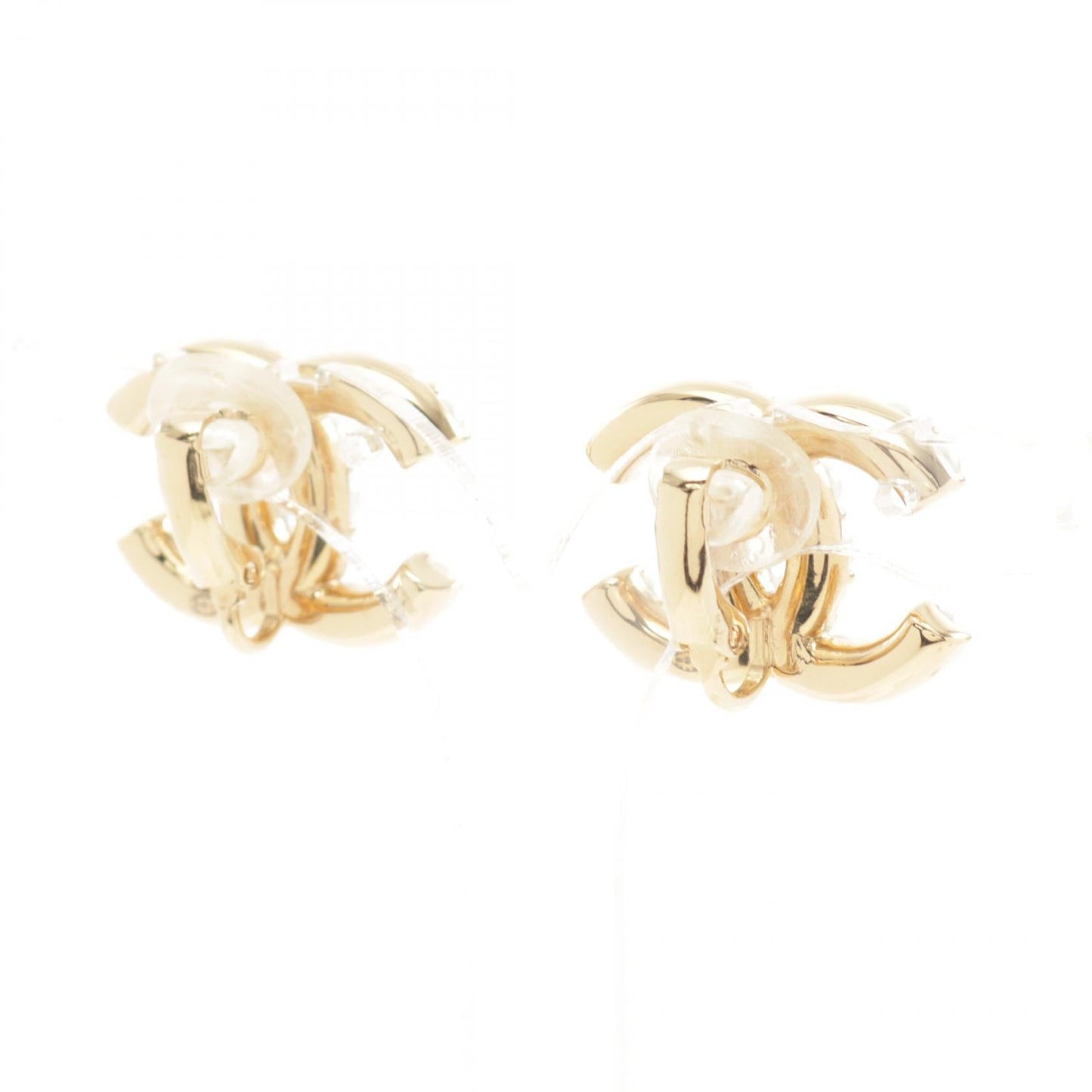 Chanel Coco Mark Earrings Gold Plated Faux Pearl