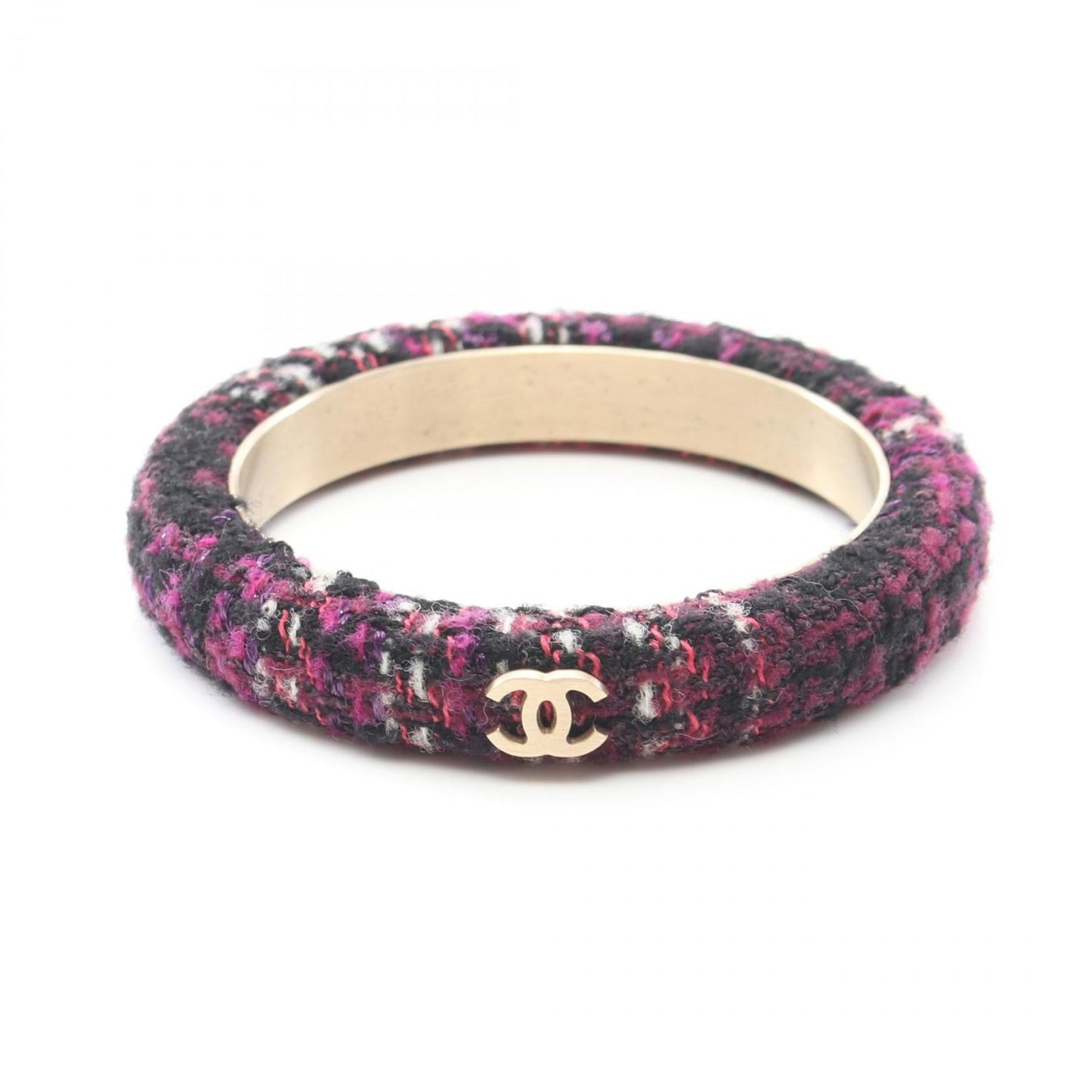 Chanel Coco Mark Bangle Gold Purple Multicolor