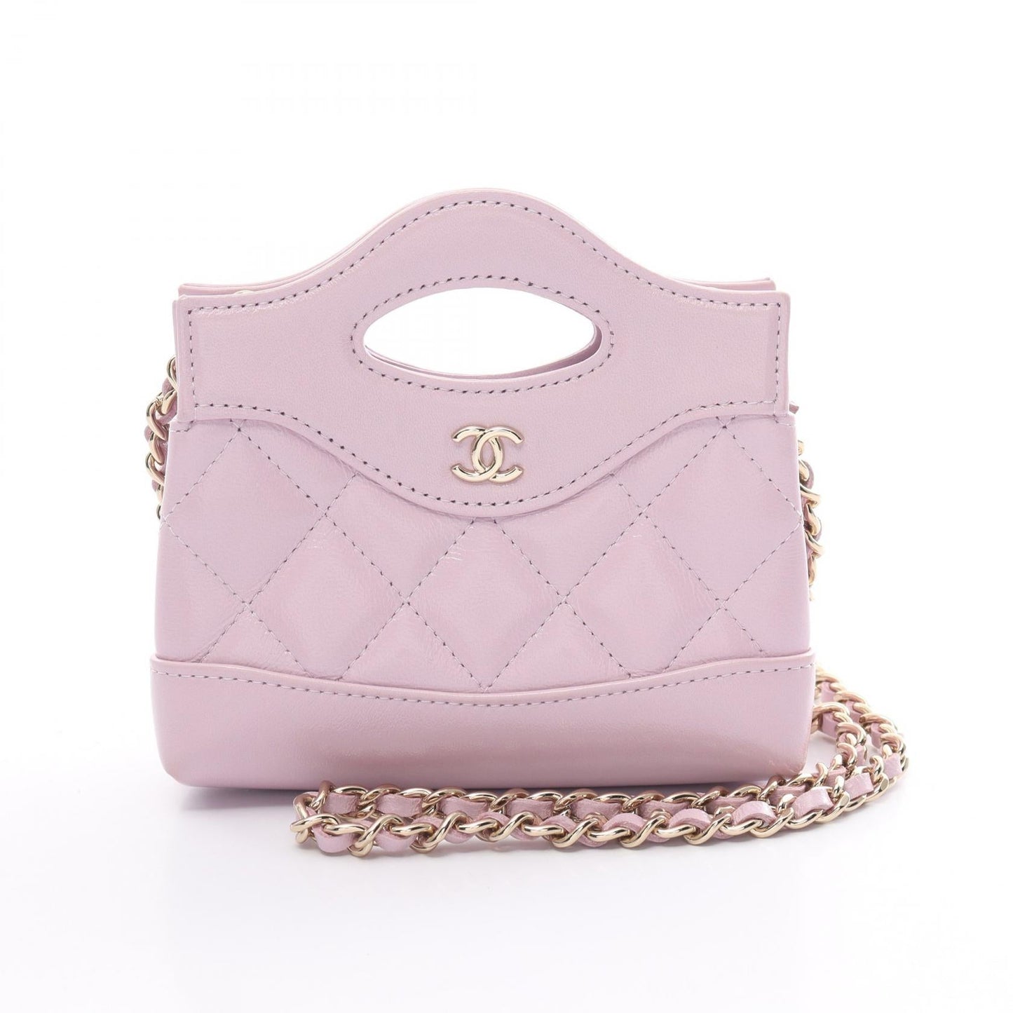 Chanel 31 Nano Leather Shoulder Bag Purple