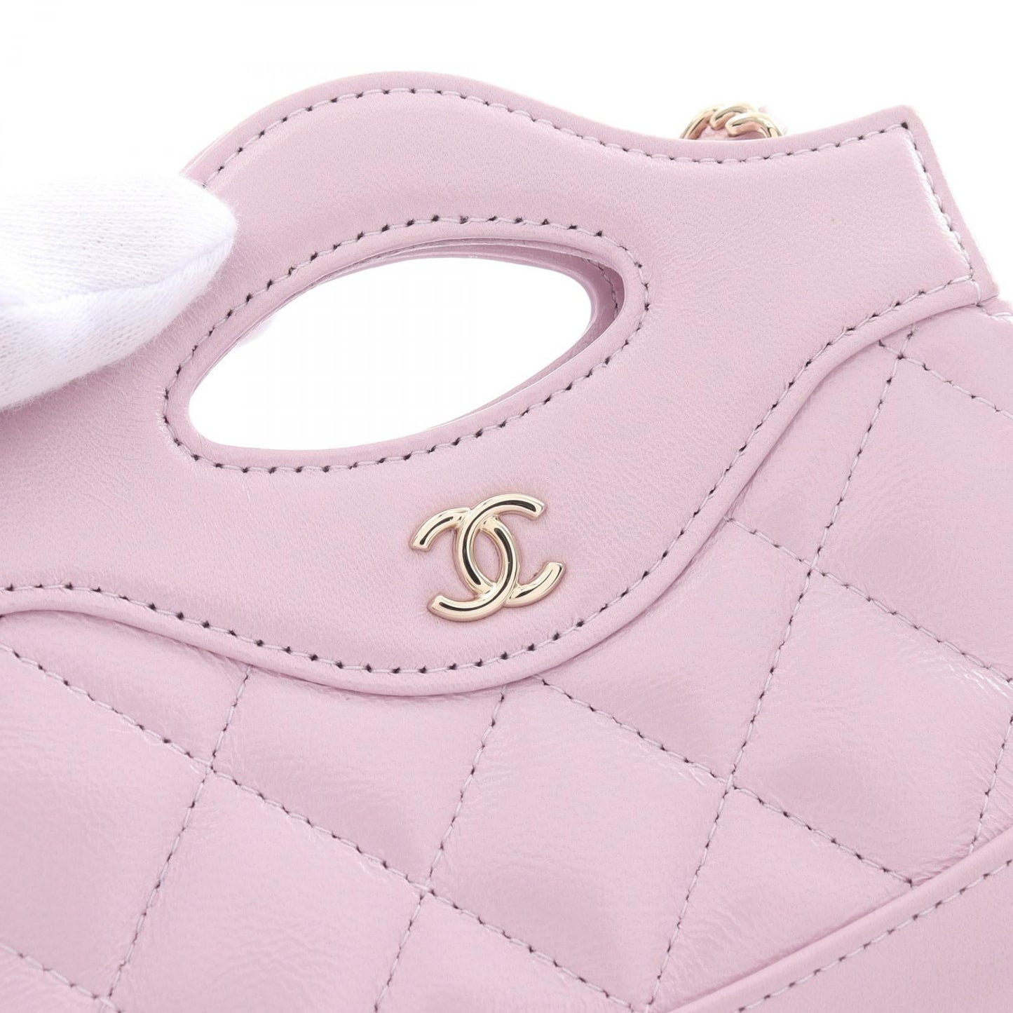 Chanel 31 Nano Leather Shoulder Bag Purple